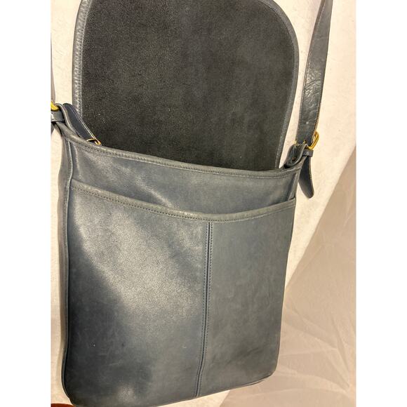 Coach Vintage Blue Leather Shoulder Bag, No.C4C-4115, Boho, Saddle Bag - Picture 6 of 10